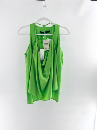 Cut 25 sleeveless satin tank top featuring draped cowl neckline and delicate straps, 6