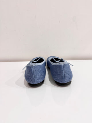 Vivaila Almond-Toe Mary-Jane AdaptAll Ballet Flats Denim Blue Women's Size 40