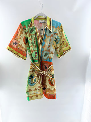 Alemais la musica linen short dress, US 4