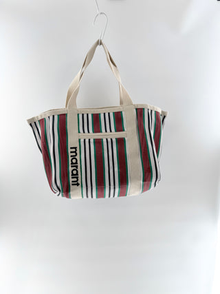 Isabel Marant darwen striped large tote bag nylon
