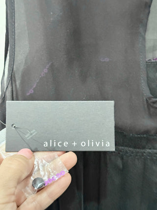 Alice & Olivia mesh and sequin insert mini dress, XS