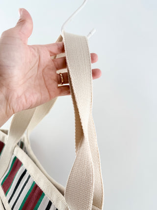 Isabel Marant darwen striped large tote bag nylon