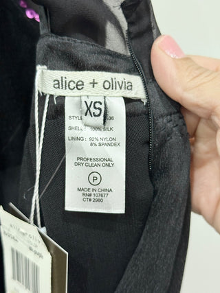 Alice & Olivia mesh and sequin insert mini dress, XS