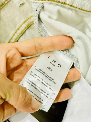 NWT IRO Paris Joce Side Cut Out Straight Jeans Dirty White Women's 36 FR / 4 US