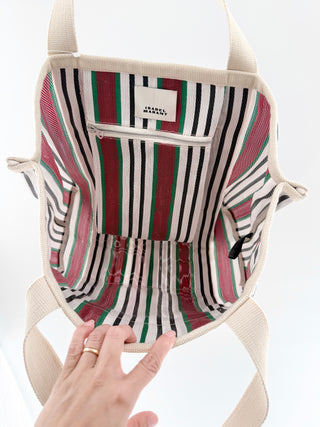 Isabel Marant darwen striped large tote bag nylon