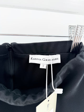 Karina Grimaldi mini skirt with long fringe, S