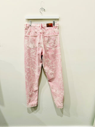 Berenice Missouridye Mom Fit Washed High-Waisted Jeans Pink/White 36 FR / 4 US