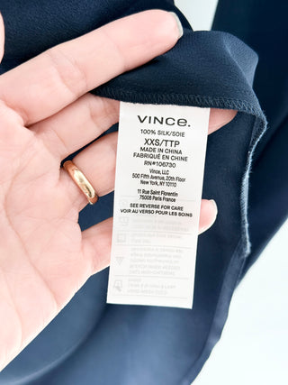 Vince 100% silk blouse top, XXS - oversized