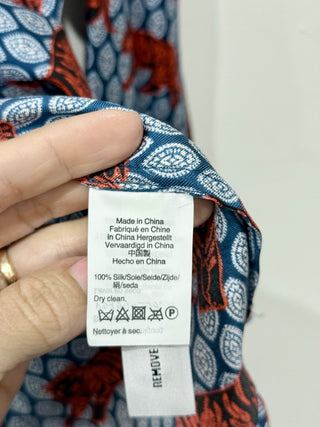 J Crew tiger print silk button down blouse, 0