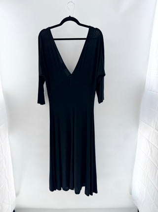 Roberto Cavalli jersey kimono sleeve long dress with metal buckle detail, 48 IT / US 12