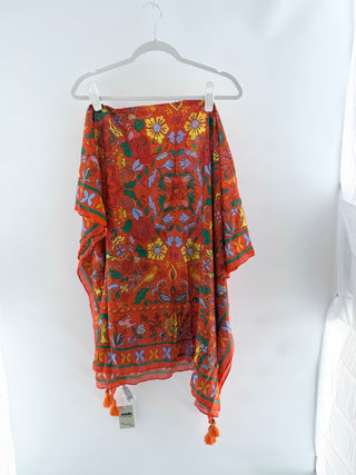 Tory Burch silk blend large rectangular scarf