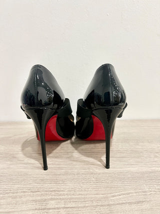 Christian Louboutin Patent Leather & Elastic Sharpstagram Pumps Black Women's 6