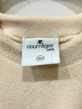 Courreges Paris sleeveles front twist mini dress terry, XS