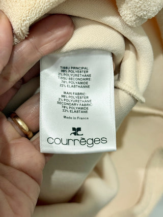 Courreges Paris sleeveles front twist mini dress terry, XS