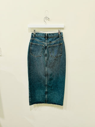 Reformation denim maxi skirt, 23 / XS