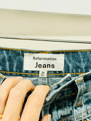 Reformation denim maxi skirt, 23 / XS