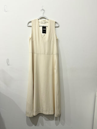 Inwear Sleeveless Wide Strap V-Neck A-Line Maxi Dress Cream Women's Size 12