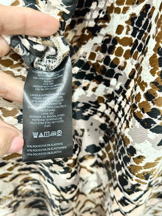 Anthropologie sleeveless maxi satin animal print dress, M