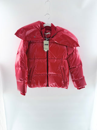 Alice & Olivia latex coated puffer coat jacket, S