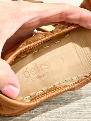 Tieks Nappa Leather Slip On Round Toe Ballet Flats Chestnut Women's Size US 7