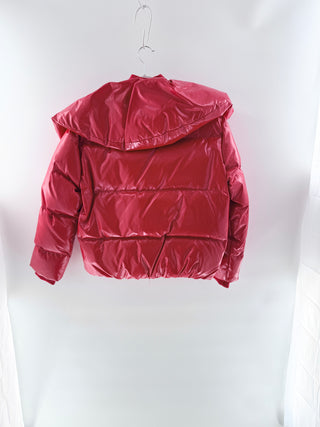 Alice & Olivia latex coated puffer coat jacket, S