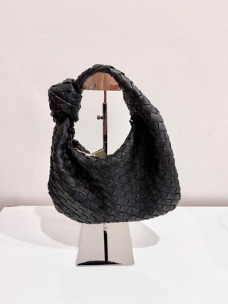 Urban Expressions Carmina Woven Knot Baguette Bag Black Women's