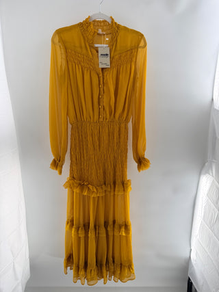Luxxel Long sleeve maxi dress with ruffles, S