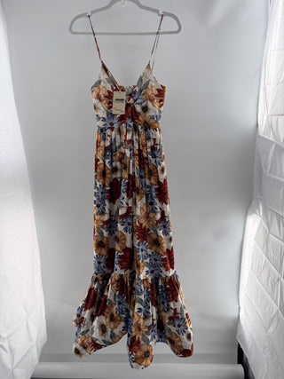 Eugenia Fernandez Floral maxi dress with knot detail, S