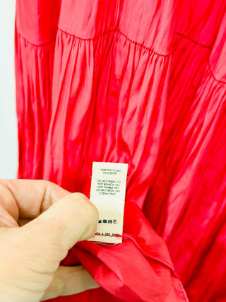 NWT Unsubscribed Strappy Shirred Maxi Sundrress Pink Tropics Women's Size XS