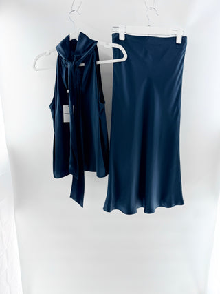 Generation love silk set sleeveless top and maxi skirt, XS