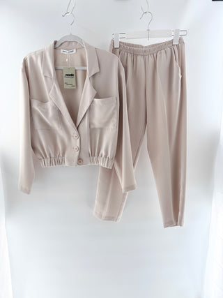 Amanda Uprichard matching set blouson top and pants, S