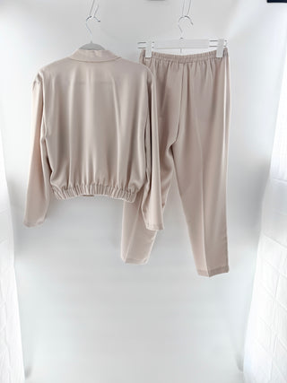 Amanda Uprichard matching set blouson top and pants, S