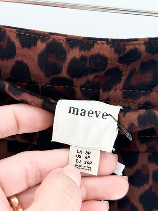 Maeve crop leopard stretchy pants, 4 P