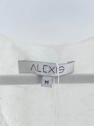 Alexis laced top with silk tie, M