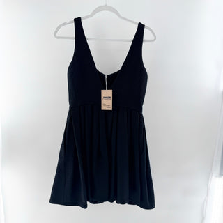 Alexis Cotton Blend Sleeveless Tweed Fit and Flare Mini Dress Black Womens Small