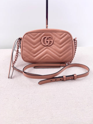 Gucci Calfskin Matelasse Monochrome Small GG Marmont Camera Bag