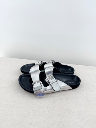 Isabel Marant textured leather anatomical slide sandals, 39