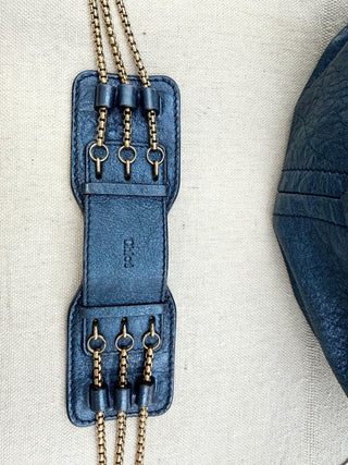 Chloe metallic leather large leather bag