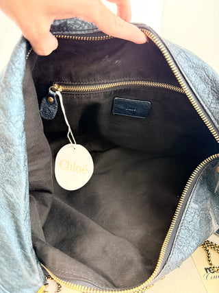 Chloe metallic leather large leather bag