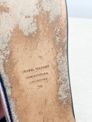 Isabel Marant textured leather anatomical slide sandals, 39