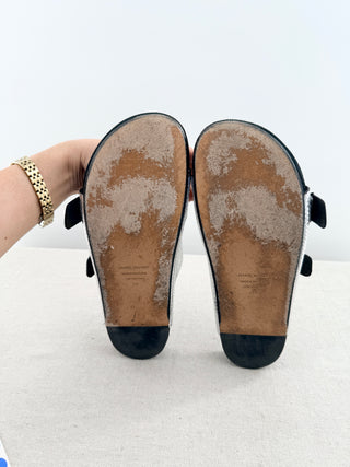 Isabel Marant textured leather anatomical slide sandals, 39