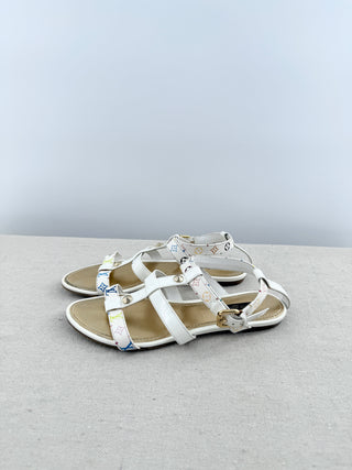 Louis Vuitton multicolor monogram patent sandals, 36.5