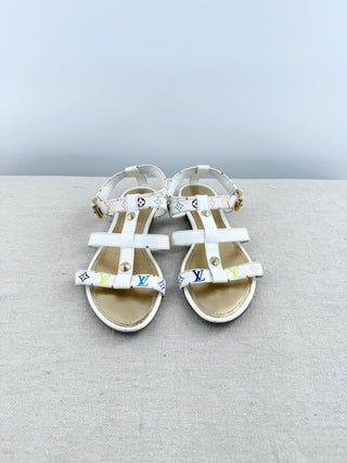 Louis Vuitton multicolor monogram patent sandals, 36.5