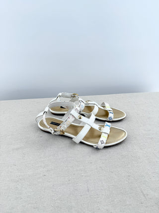 Louis Vuitton multicolor monogram patent sandals, 36.5