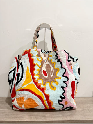 Emilio Pucci terry cloth pattern large tote bag