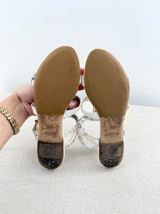 Louis Vuitton multicolor monogram patent sandals, 36.5