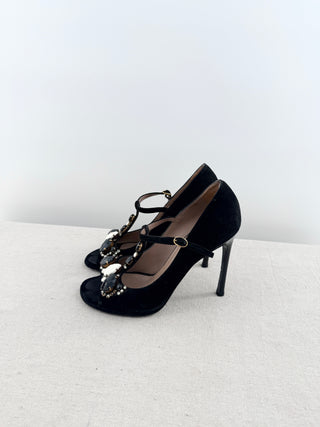 YSL suede vintage embellished pumps, 38
