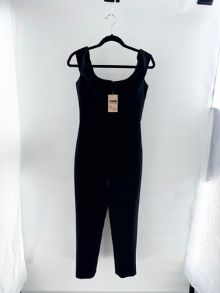 Cushnie sleeveless jumpsuit with blue contrast stiitching, 4