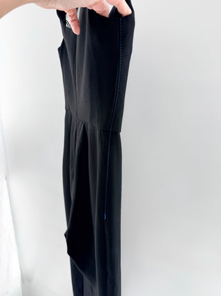 Cushnie sleeveless jumpsuit with blue contrast stiitching, 4