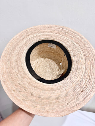Naples Palm Woven Sun Hat Leaves Macrame Band Women's Large